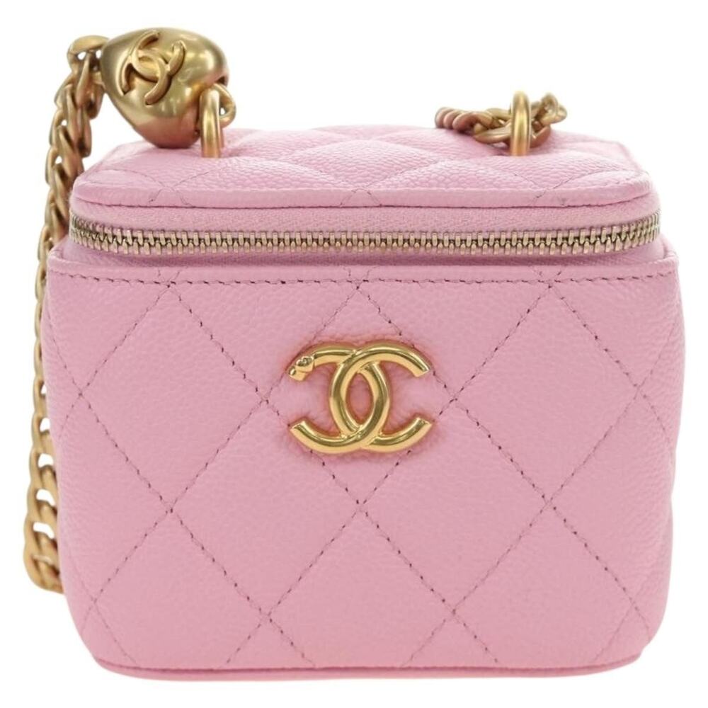 Chanel Vanity Chain Shoulder Bag Pink Caviar